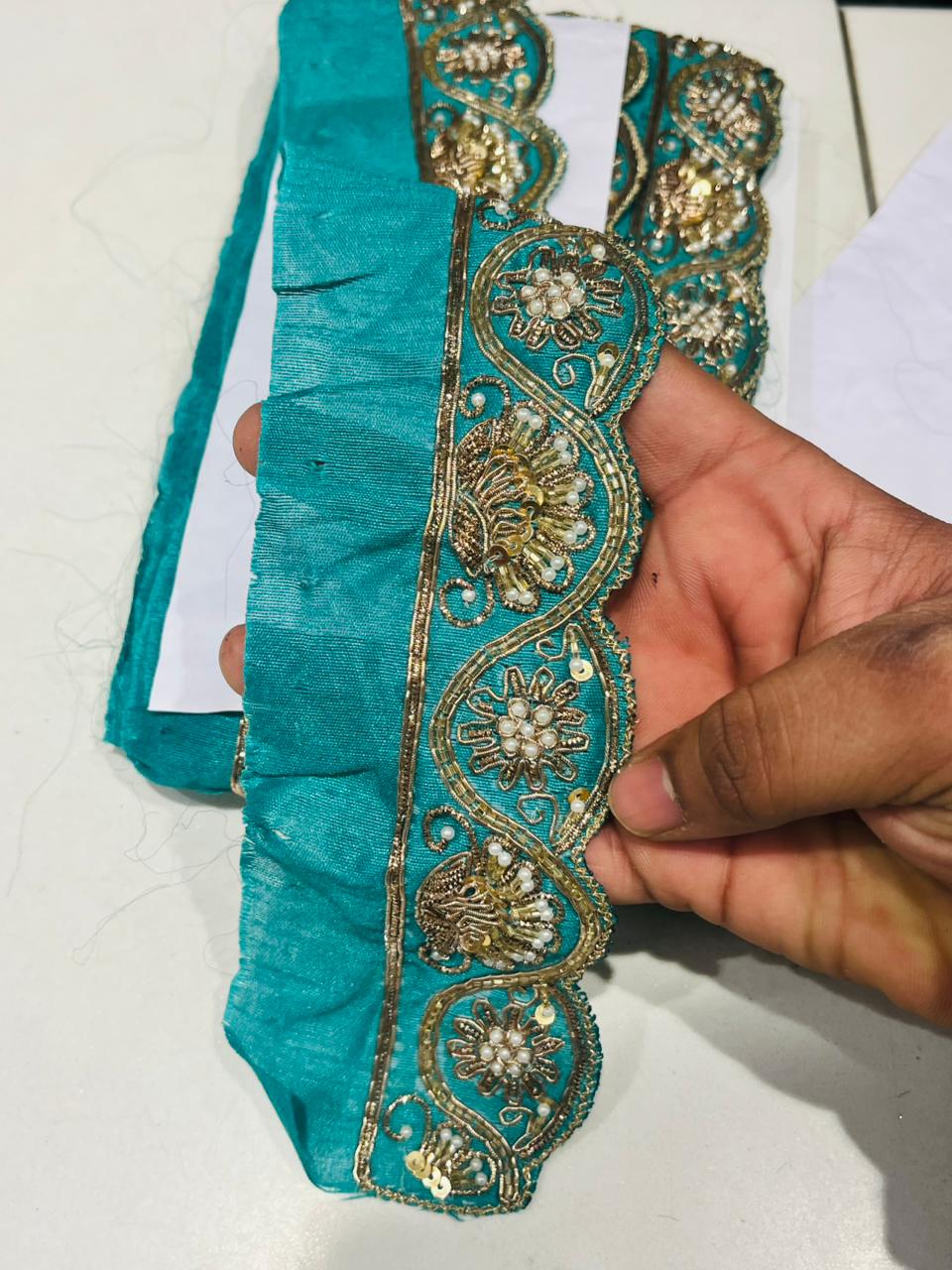 K.R KASAT - Teal Colour Lace